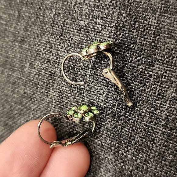 Peridot Flower Earrings - Picture 3 of 4